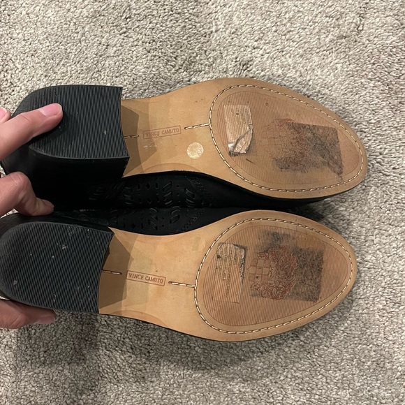 Vince Camuto Black Prasata Cutout Leather Ankle Bootie - Picture 6 of 8